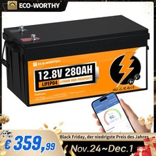 12V 280Ah Bluetooth LiFePO4 Lithium Batterie mit BMS Solarbatterie Solaranlage