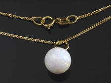 585 Gold  Opal Kugel Anhänger 8 mm Grösse  OHNE  KETTE