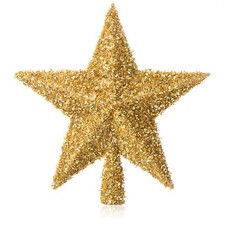 Christbaumspitze in Stern-Form - goldfarbener Stern für die Baumspitze - 23cm