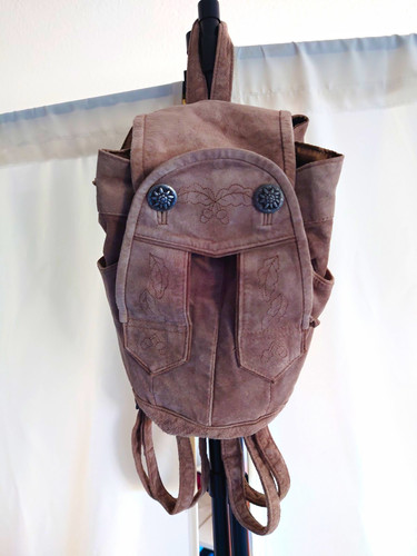 Damen rucksack leder - braun, mit