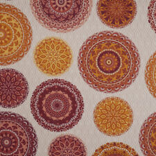 Halb Panama Dekostoff Meterware B: 140 cm, 210g/m Mandalas rot/orange/gelb