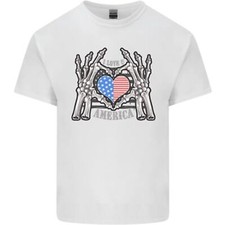 Ich Liebe Dich Amerika 4. Juli USA Flagge Herren Baumwolle T-Shirt Tee Top
