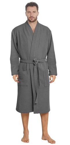Herren bademantel waffelpique - bademantel,
