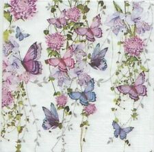 3 Servietten ~ Butterfly Splash Schwarm von Schmetterlingen Falter lila