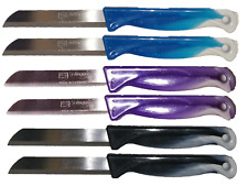 6x Solingen Küchenmesser verschiedene Farben mit Sägezahn Klinge