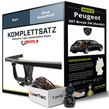 Anhängerkupplung starr für PEUGEOT 207 Break SW (Kombi) +E-Satz AHK