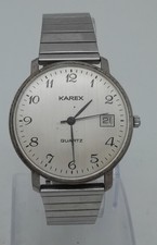 Karex Herrenuhr,Ruhla 13/2,Datumsanzeige,Edelstahlband,die Uhr läuft,