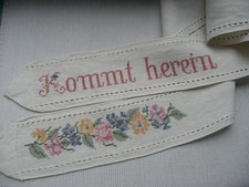 altes Leinenband mit Stickerei - wunderschön!