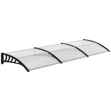 Türvordach schwarz klar Polycarbonat Aluminium 303x96x27cm Wetterschutz
