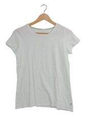 QS by s.Oliver Damen T-Shirt Gr. 38/M Weiß Kurzarm Casual