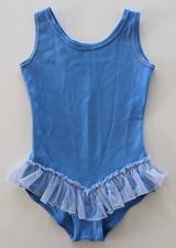 Mädchen Ballett Body Trikot 70er Jahre Ballettanzug Retro blau Linetti