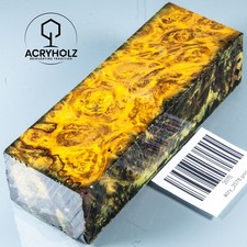 2078 Pappel Maser | 120x40x30 | Griffblock stabilisiert | ACRYHOLZ | Messergriff