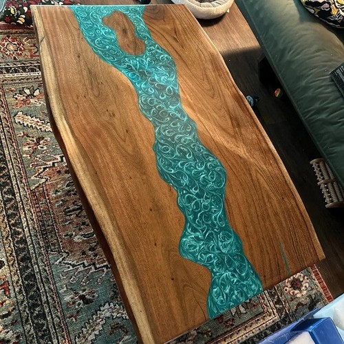 Live edge epoxy table custom - edge,
