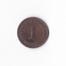 Münze 1 Pfennig 1887 D -