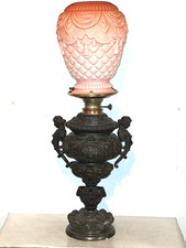 alte XXL Petroleum Tisch Lampe