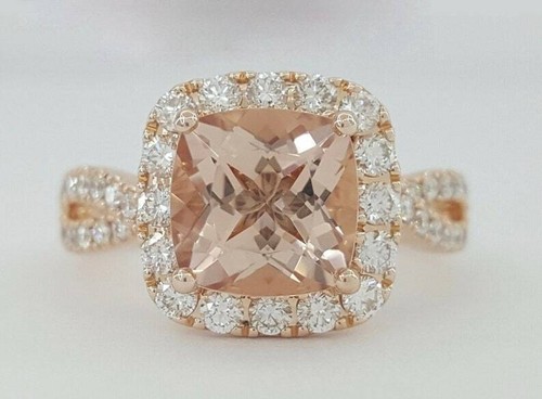 Morganit diamant halo - morganit,