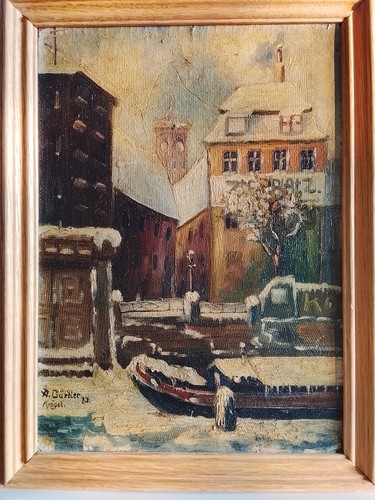 Oelbild auf hartfaser - oelbild, signiert