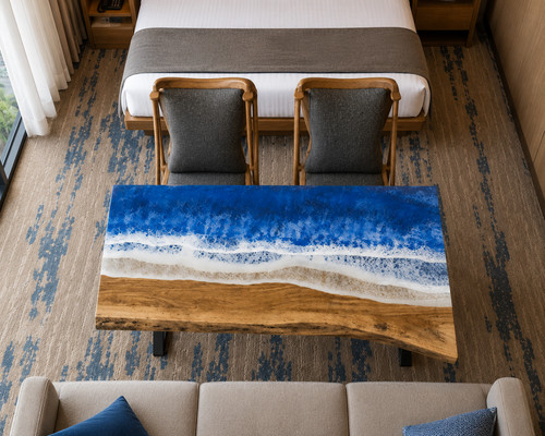 Ocean style epoxid tisch blau - ocean,