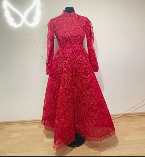 Damen abendkleid spitze rot - abendkleid,