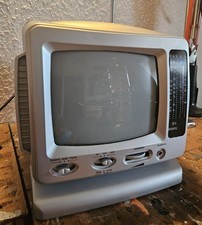 Kleiner analoger SW-Fernseher mit Radio – AV-Eingang, OVP, 12V-Kabel