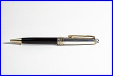 Doué Schwarz & 925 Silber MONTBLANC MEISTERSTÜCK 164 Kugelschreiber Solitaire