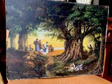 Vintage Ölbild auf Platte Brautzug Im Frühling  nach Richter . ca. 40 x 30 cm