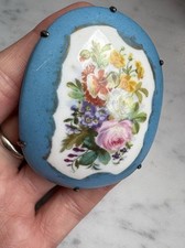 Biedermeier XXXL porzellan Brosche, Rarität, Super! Handbemalt