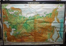 Sowjetunion retro Wandkarte Rollbild vintage Poster Schulwandkarte