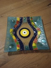 Flache eckige Schale Glas