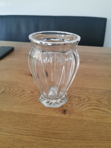 Glasvase mit silberrand - glasvase,
