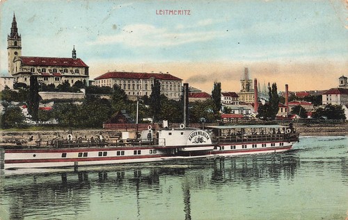 Leitmeritz elbe raddampfer - ak,