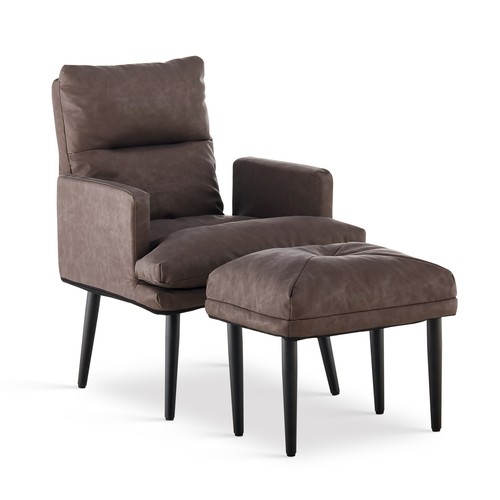 Lazy chair mit fußhocker - lazy, pu
