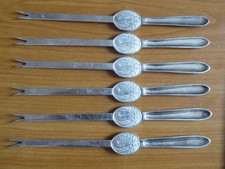 6 Hummergabeln - Clarfeld & Springmeyer / Hemer -  versilbert