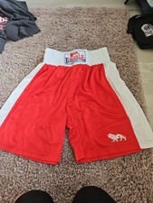 Mens LONSDALE Boxing or Martial Arts Training Shorts Rot/weiß Gr M