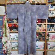 wolkiger Chrysanthemen Seiden Damast Webmuster japanischer Iromuji Kimono