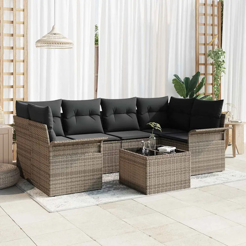 Gartensofa set stk schwarz - gartensofa, 7