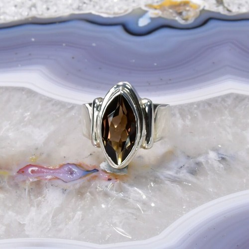 Rauchquarz ring 925er silber - ring,,