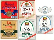 5 Bieretiketten 1989+ GOTHA