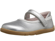 Bobux Kleinkind Mädchen UK 5 EU 22 Silber Twirl Touch Close Mary Jane Ballerinas