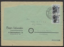 SBZ Brief MeF Bezirkshandstempel Aufdruck 41 Mylau - Carl Zeiss Jena 3.7.1948