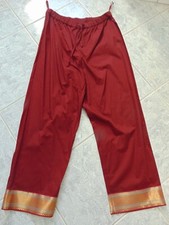 NEU! Damen Harems Hippie Indianstyle Hose - Gr. 44 - bordeaux rot - Brokatborte