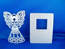 2 verschiedene Stanzschablonen -Weihnachts-Engel, Kartenaufleger mit Sternen