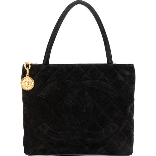 Chanel quilted suede medallion - chanel,