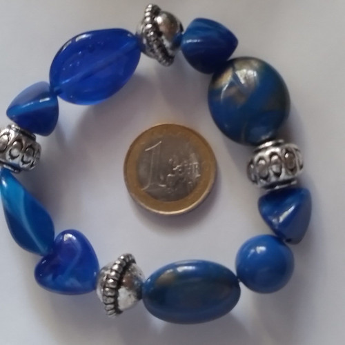 Armband blau etwas goldfarben - ,