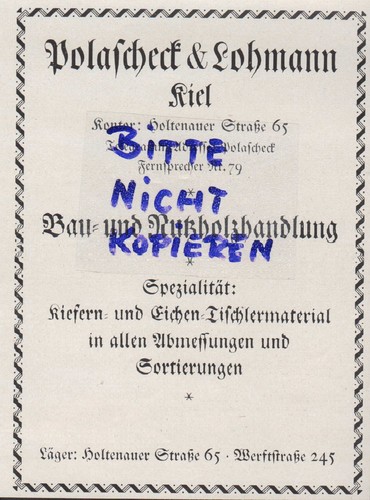 Kiel werbung 1922 polascheck - werbung, 1922,