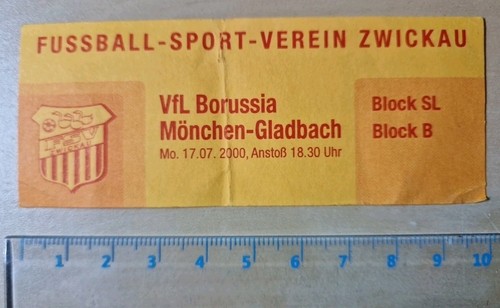 Sammlerticket fsv zwickau - sammlerticket, vfb