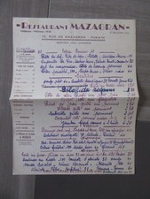 RESTAURANT MENÜ 1950 MAZAGRAN