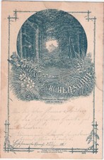 EISENACH Gruß von der Hohen Sonne Federstrich Litho Vorläufer 20.8.1889 Wartburg