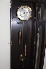 Standuhr Eiche Schnitzwerk  2 Gewichte Lenzkirch um 1925 funktionstüchtig * 5012