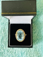 Aquamarin & gelber Saphir Halo